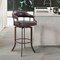 Armen Living Pharaoh Swivel 26" Auburn Bay and Brown Faux Leather Bar Stool 721535743292 - alternate 7